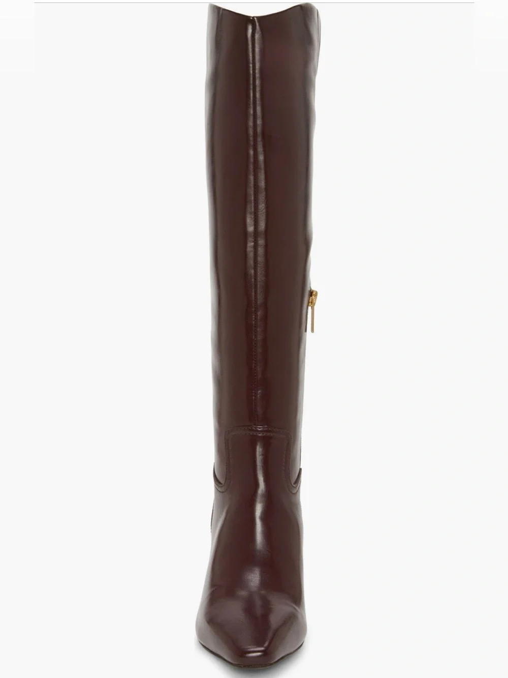 Vince Camuto Cristen  Leather Boot Wide Calf in Rich Mahogany